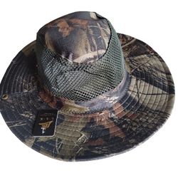Camo Boonie Mesh Hat Hunting Fishing Hiking Camping Tree Leaf Camouflage Sun Cap