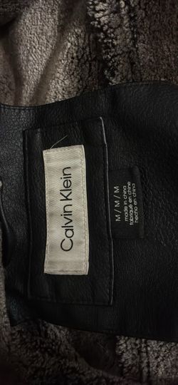 Calvin Klein leather fur jacket medium men’s