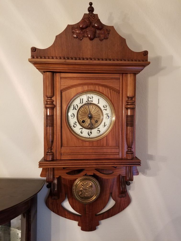 Antique German Gustav Becker Wall Clock - Works