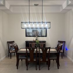 Elegant 9-Piece Dining Room Set – Table + 8 Chairs (Buffet excluded)