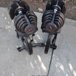 Bowflex Select Tech 1090 Dumbbell Set And Media Stand 