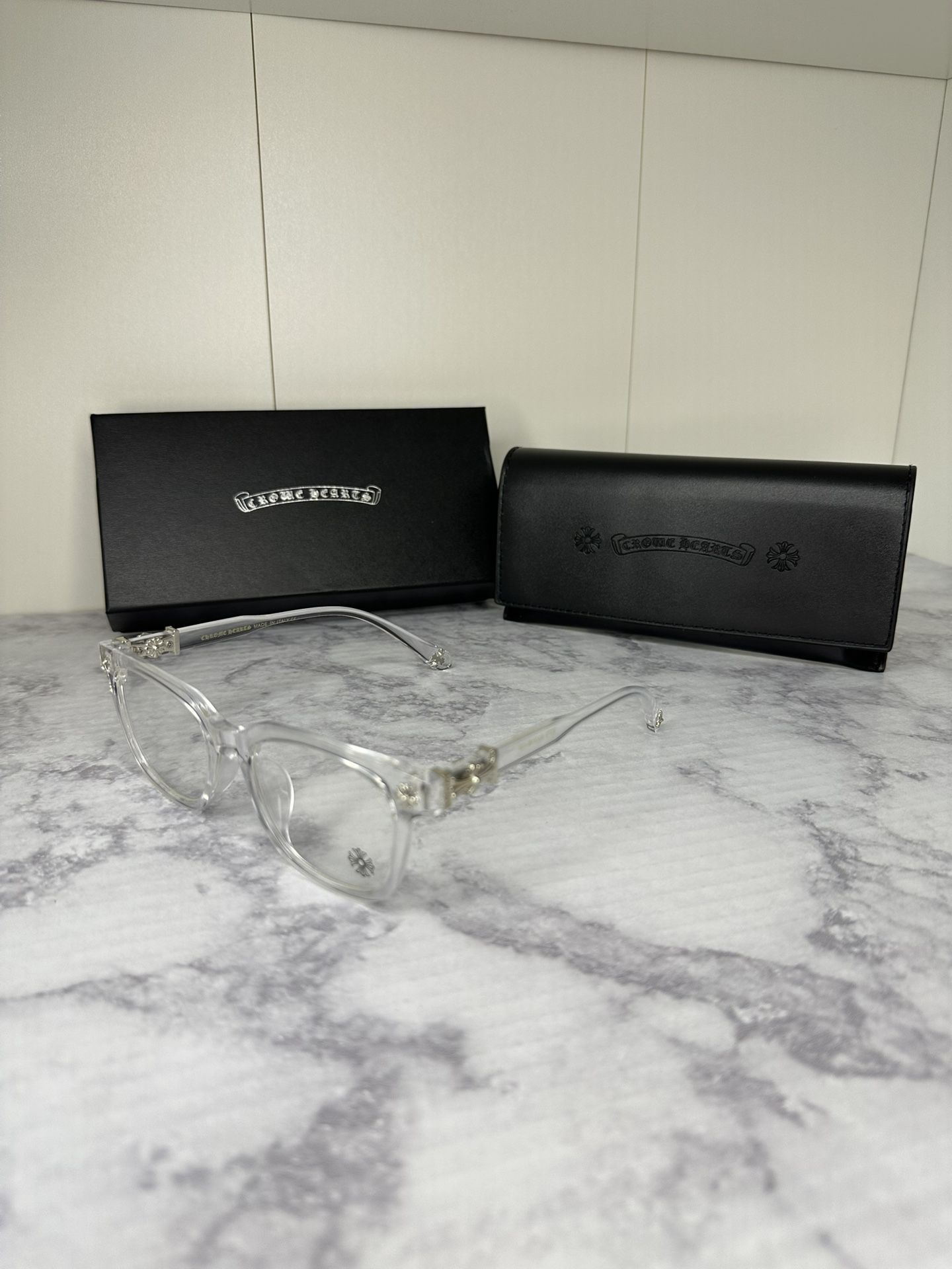 Chrome Hearts Clear and Silver Glasses