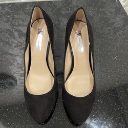 INC International Concepts  Black Suede Leather Women Shoes 8M/38 . Platform.