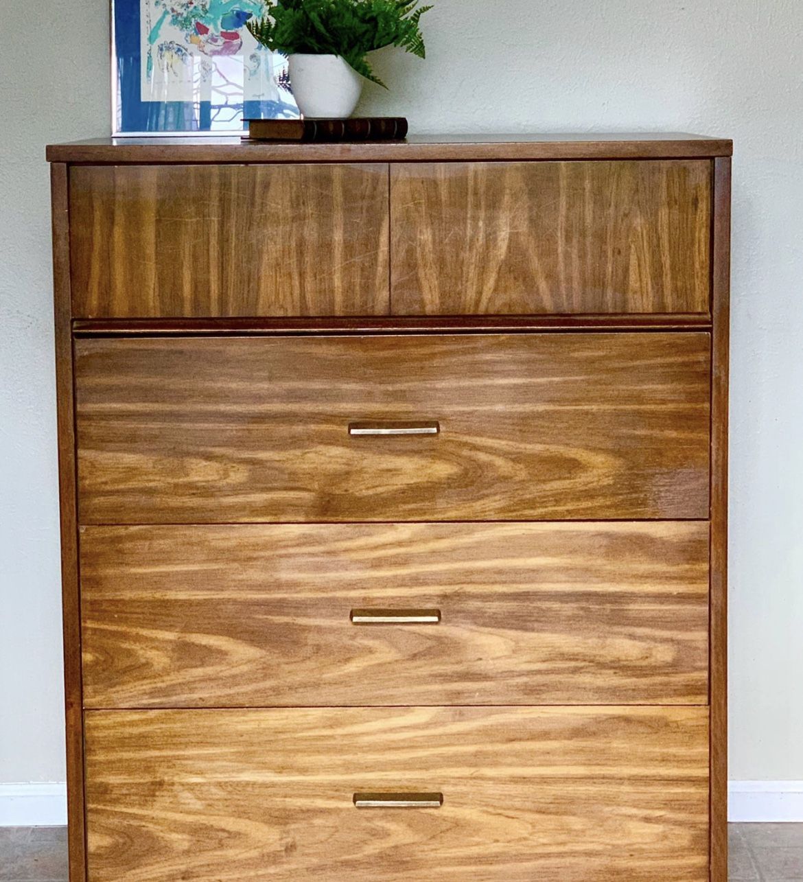Vintage Mid Century Modern Bassett Furniture 4 Drawer Dresser