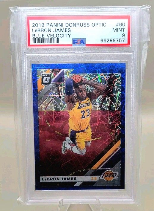 2019 Donruss Optic Lebron James Blue Velocity Prizm PSA 9