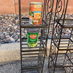 Set Of 2 For $50.00 Vintage Wrought Iron Metal 5 Tier Plant Stand Rack Shelf