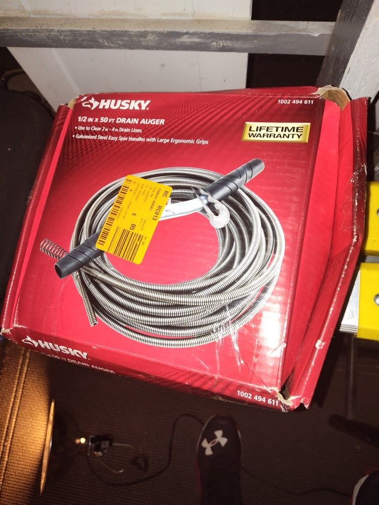 Brand new 1/2" X 50 Ft Drain Auger HUSKY