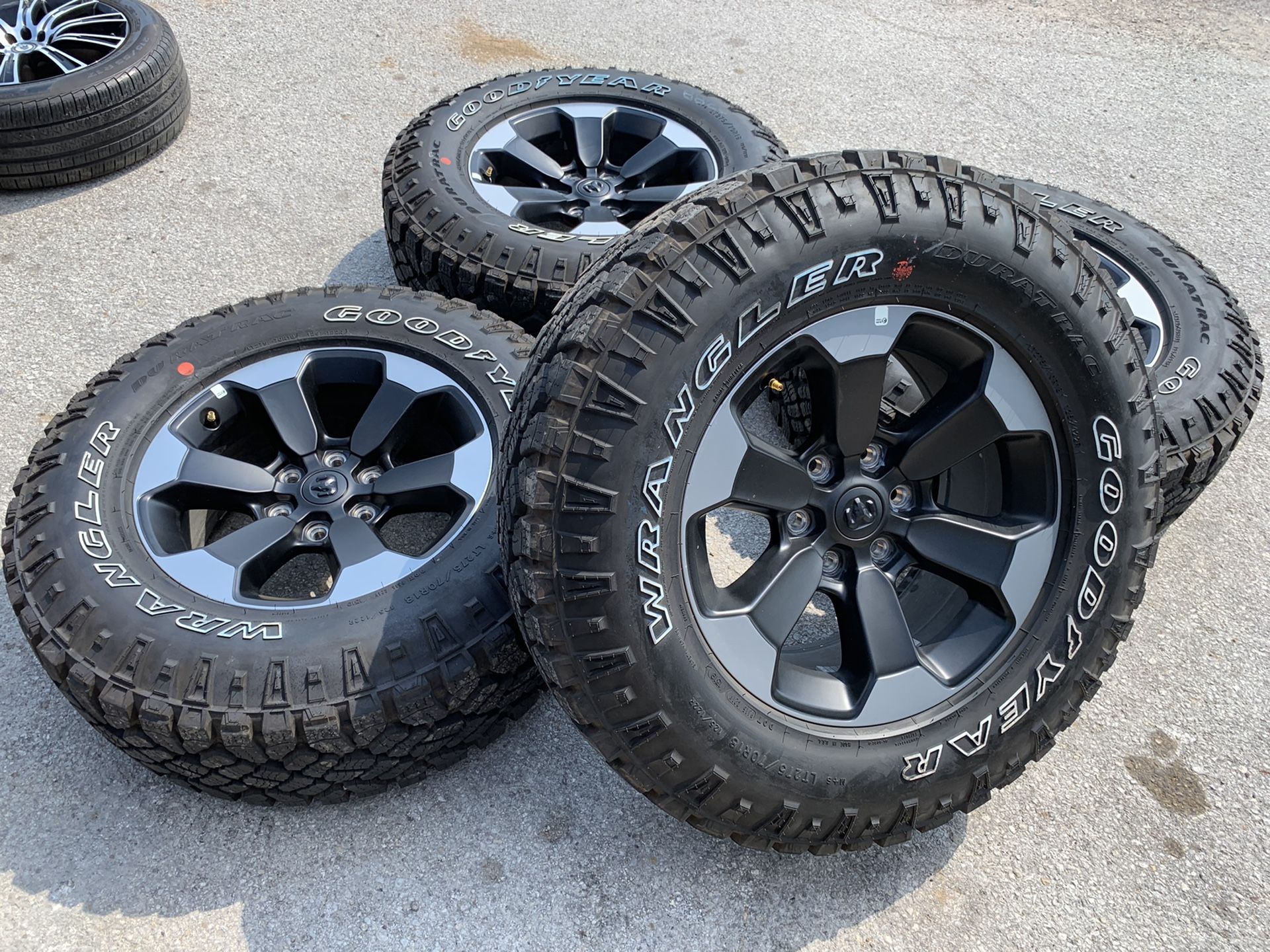 Like new Dodge Ram Rebel Rims And Goodyear Duratrac Tires 18” 18 Wheels ...