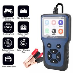 Battery Tester 12V Car Battery Tester 100-2000 CCA Battery Tester Automotive Battery Load Tester Cranking Charging System Test Scan Tool Alternator Te