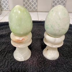 Jade Egg And Marble Stand