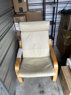 IKEA poang chair w/ Leather cushion