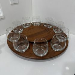 Mid Century Danish Jens Quistgaard Digsmed Teak Lazy Susan W/ Smoked Glass