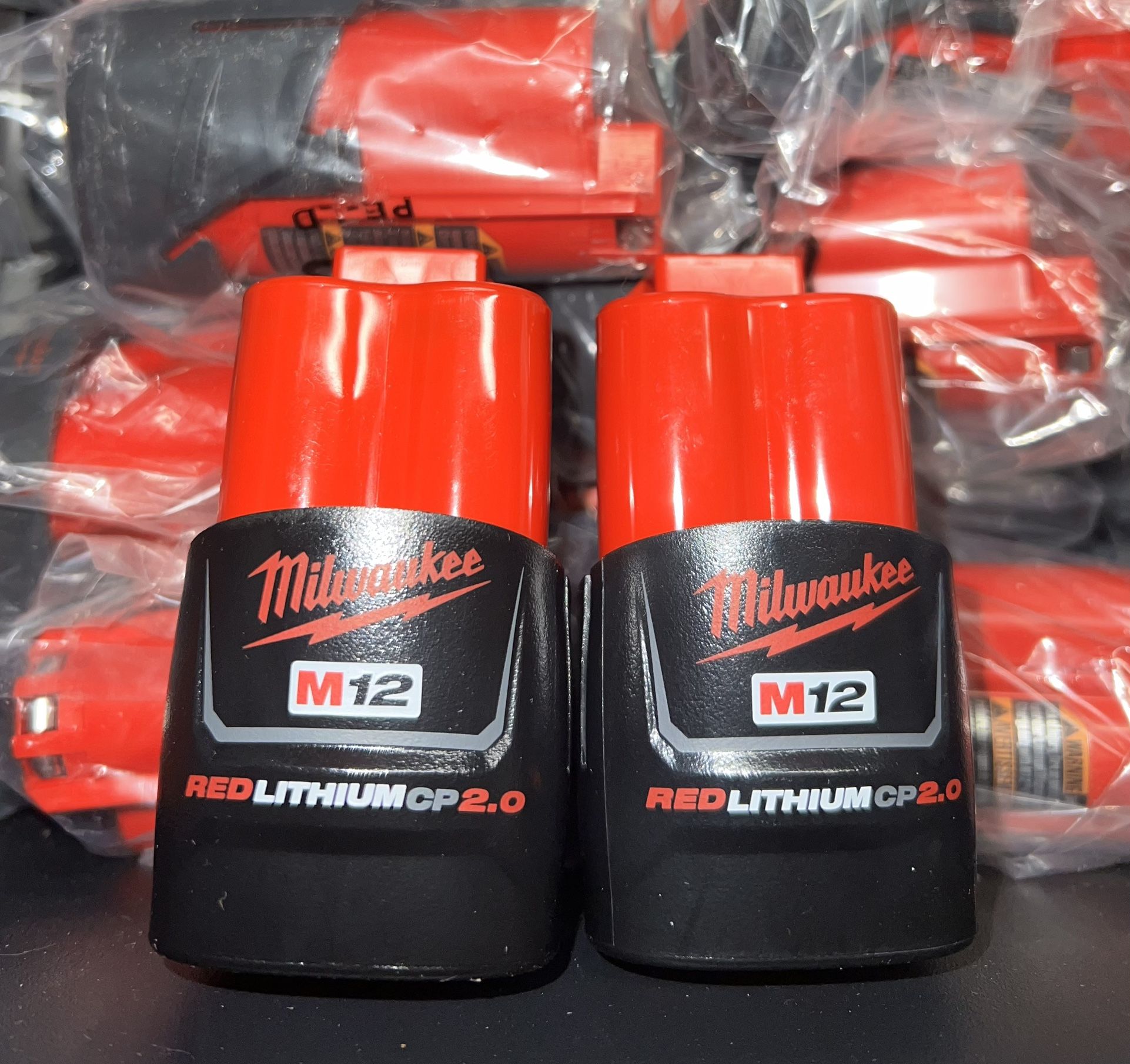 Milwaukee M12 2ah Compact Battery Set Of 2. Model #48-11-2420(x2).