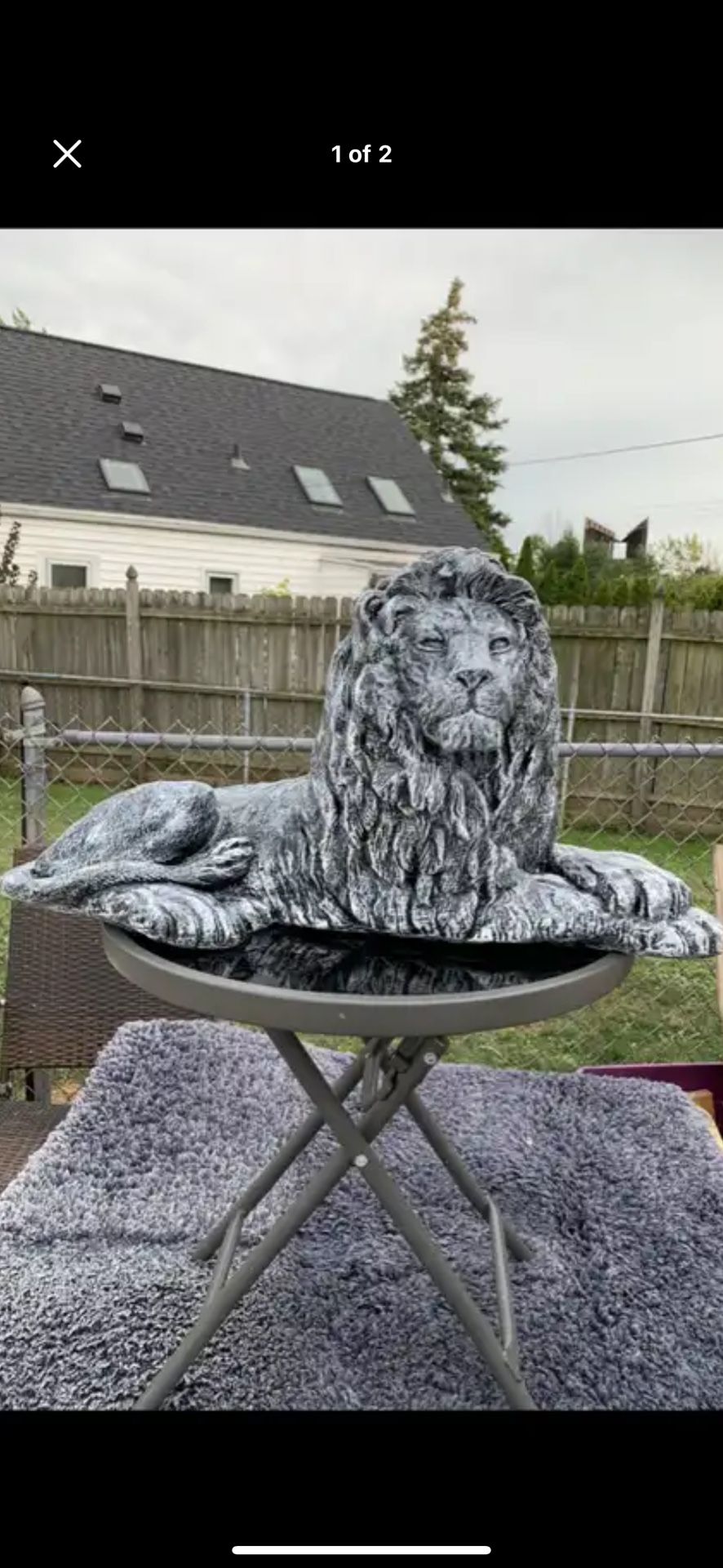 Stone Color Laying Lion Statue
