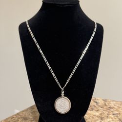 .925 Figaro Chain With Bezel Pendent