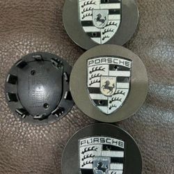 Porsche Center Caps Dark Gray 76mm