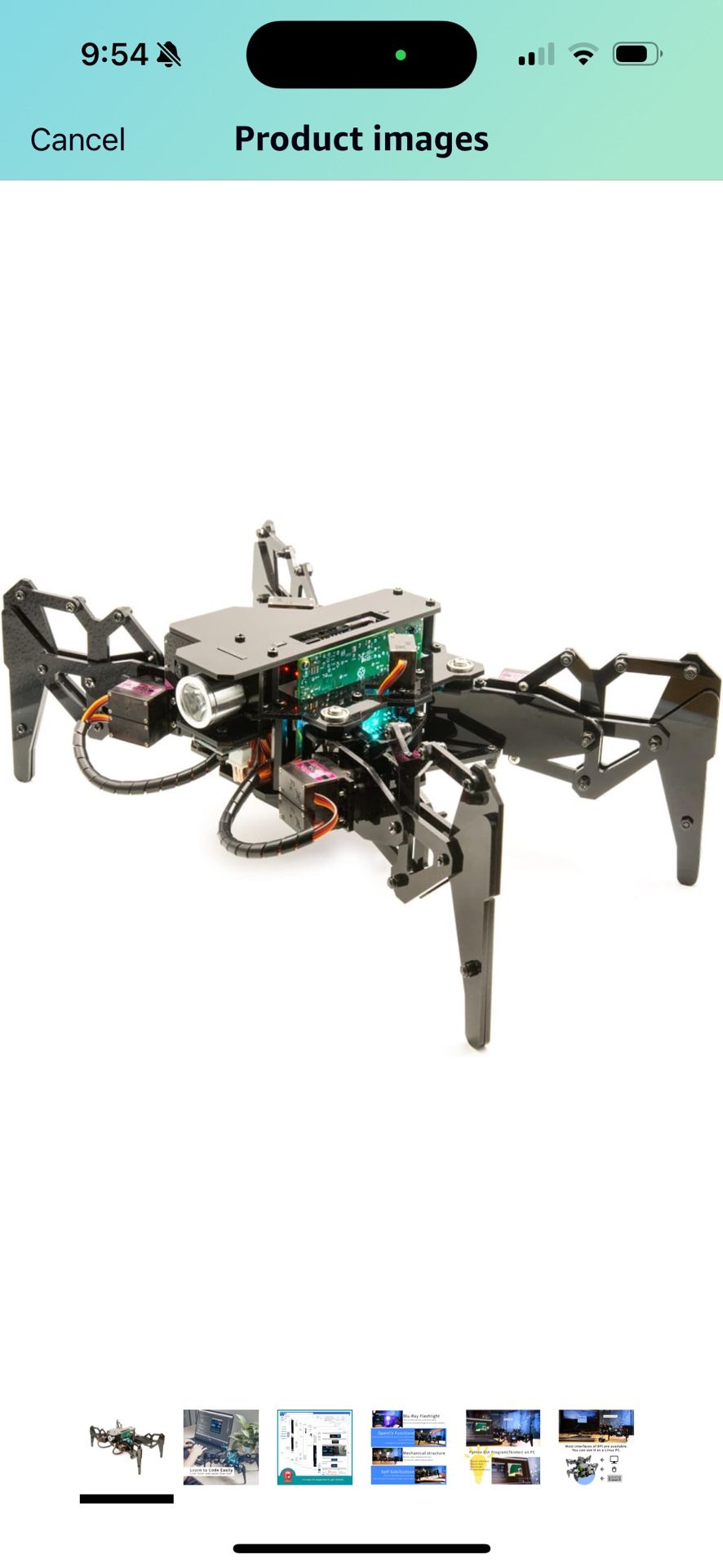 Adeept DarkPaw Bionic Quadruped Spider Robot Kit Compatible with Raspberry Pi 4 3 Model B+/B, STEM Crawling Robot, OpenCV, Self-stabilizing Based on M