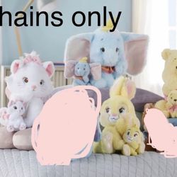 5 Disney Japan Plush Keychains 5" - 6.5"