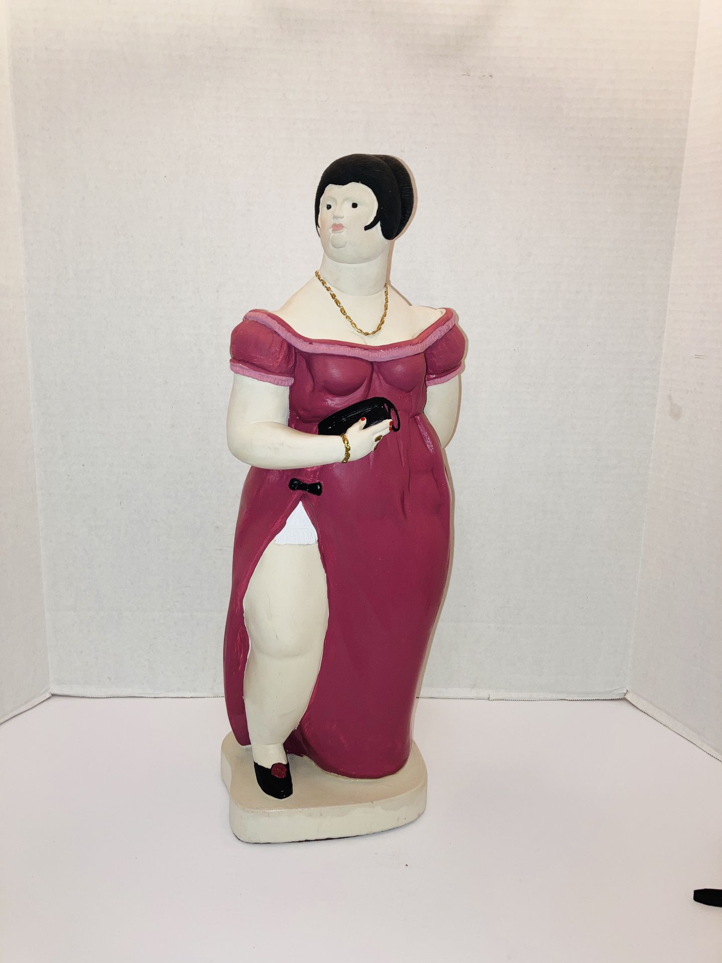 Vintage Rare 1987 Signed Austin Productions, Inc. Artist Paolo Grosso Elegant Gorgeous Woman In Dress Sculpture Statue Collectible