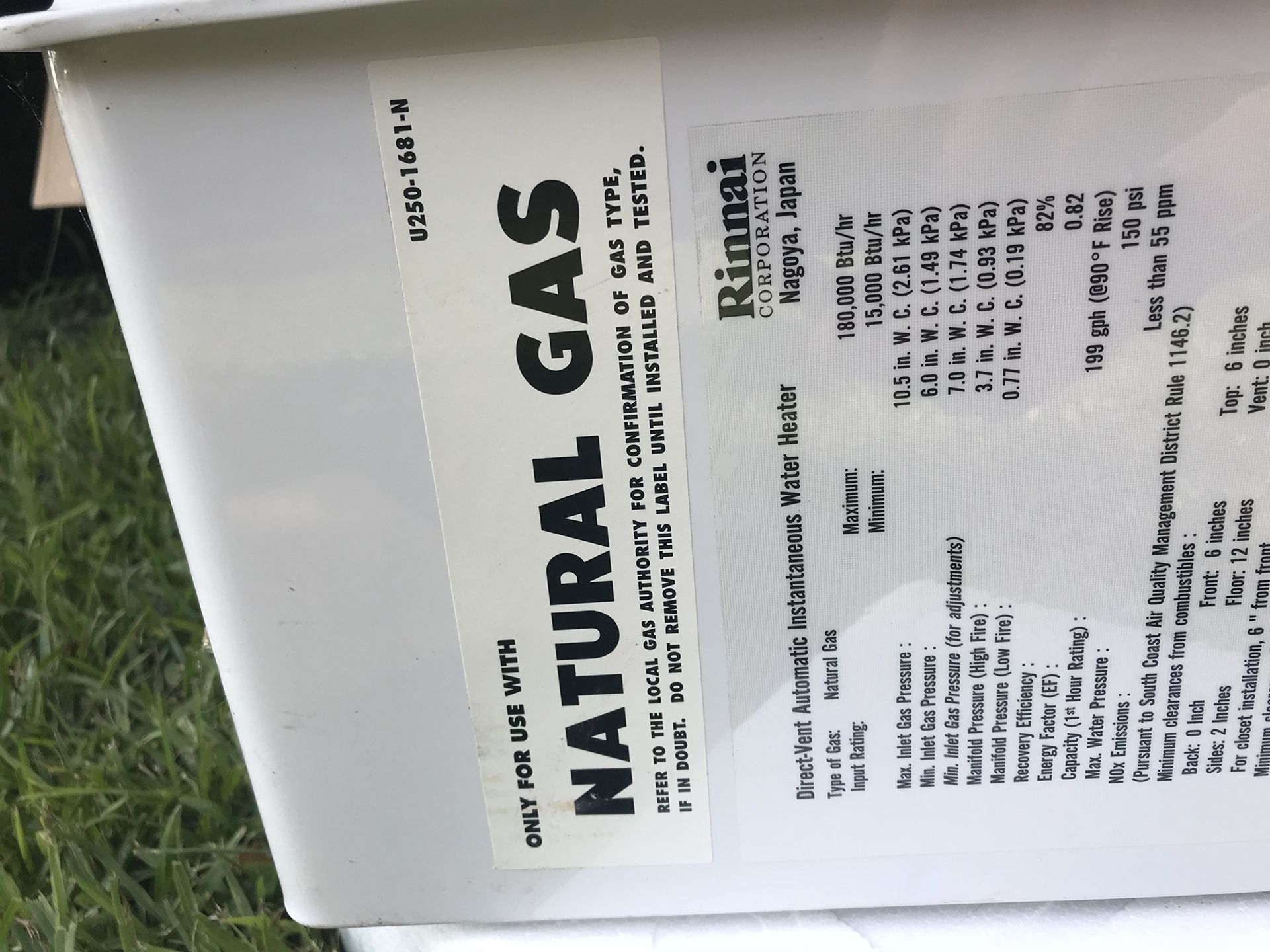 Rinnai R85 Used Tankless Water Heater/ Works great for Sale in Lyman