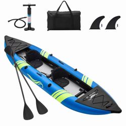 WETURE Inflatable Kayak 2 Person, Tandem Touring Kayaks for Adults, 12.5FT 507 LBS Capacity, Portable Kayak with Luminous Strips, Adjustable Kayak Sea