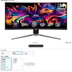 MSI 34 in oled 240Hz Monitor 