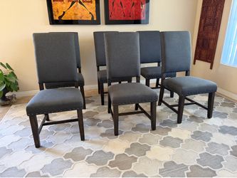 6 Brand New Upholstered Grey Dining Chairs