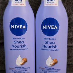 (2) Nivea Shea Nourish Body Lotion, 8.4 oz each