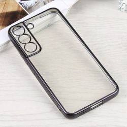 For Or Compatible With Samsung Galaxy S24 5G, Clear Case With Black Black Chrome