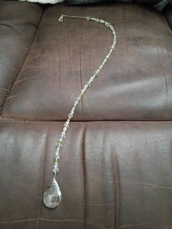Witches pendulum with crystal beads and crystal pendulum