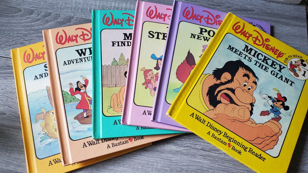 Lot of 6 Walt Disney Fun-to-Read Library Book Vol 1,5,6,7,9,12 Vintage Hardcover
