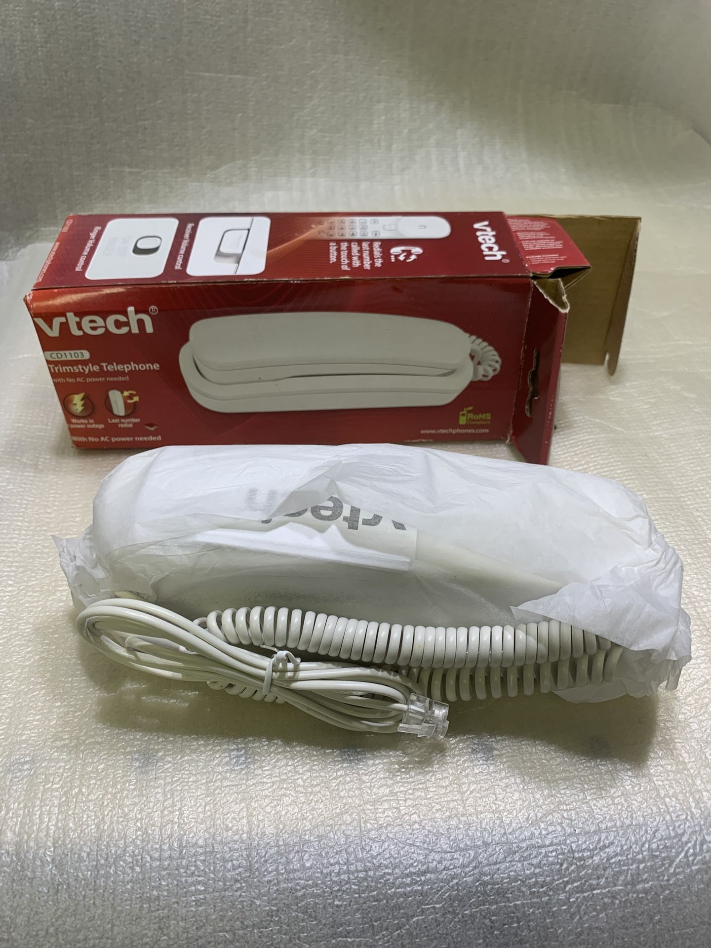 VTech CD1103 Trimstyle Corded Phone - White