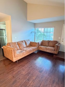 Ashley Furniture Faux Leather Sofa & Loveseat Set