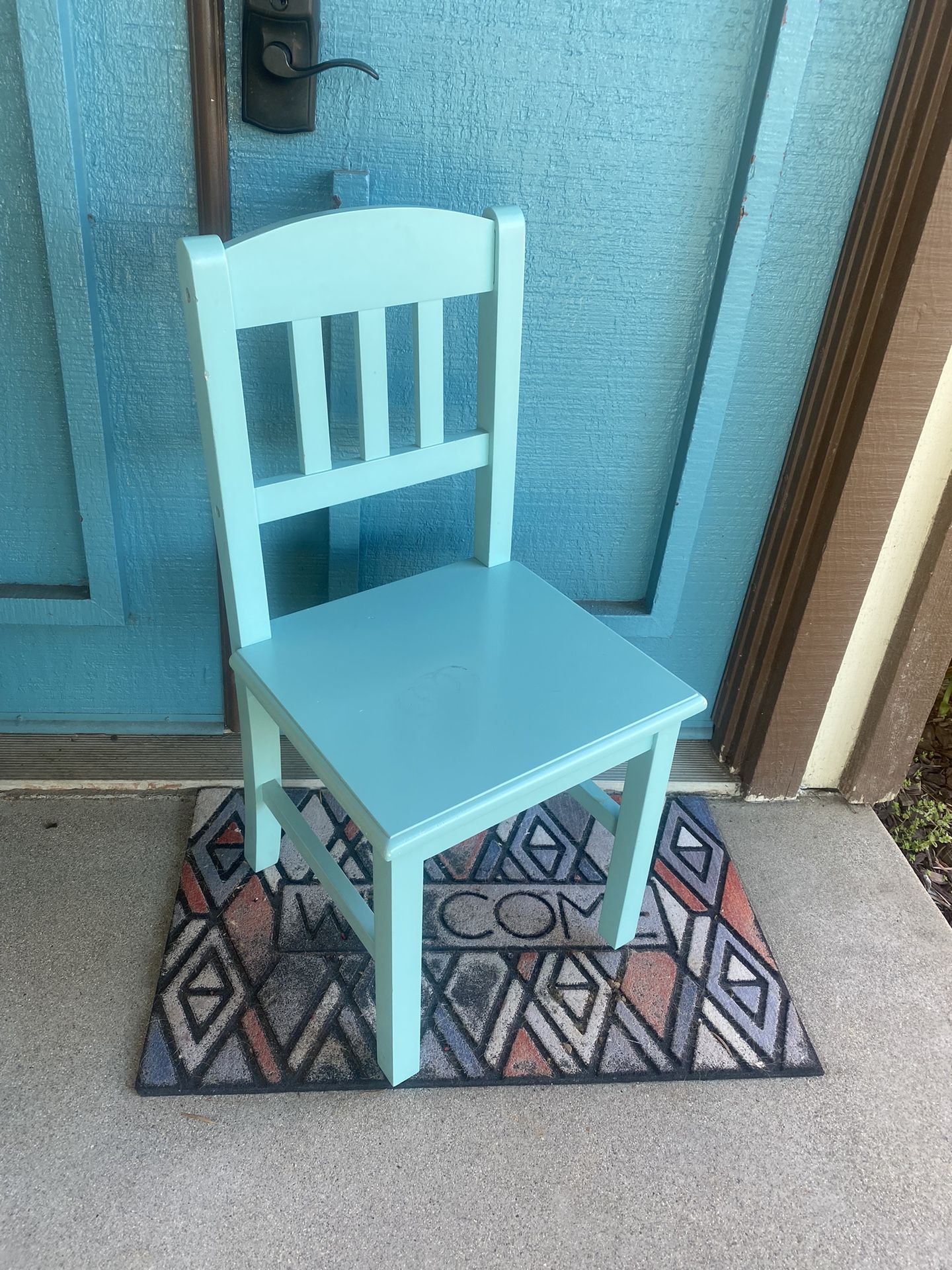 Teal Wood Chair For Small Desk