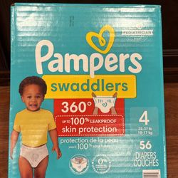 Pampers swaddlers size 4 $22/each box