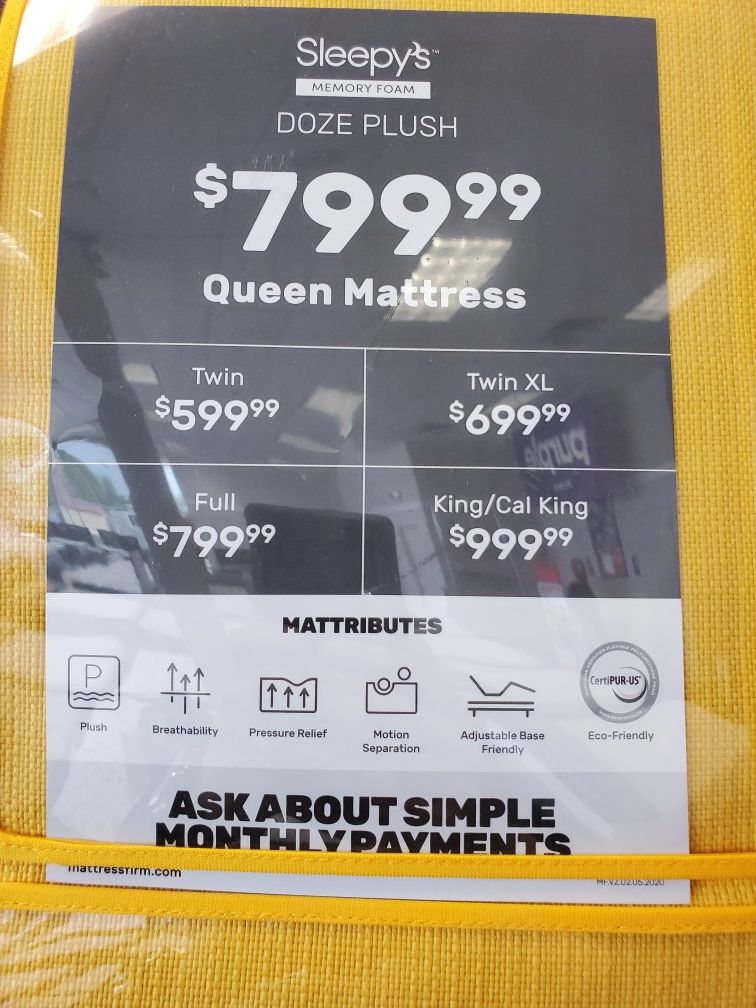 Brand new memory mattresses 50% OFF