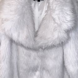 White Faux Fur Coat 