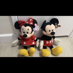 Mickey and Minnie collectible stuff animal $30 both