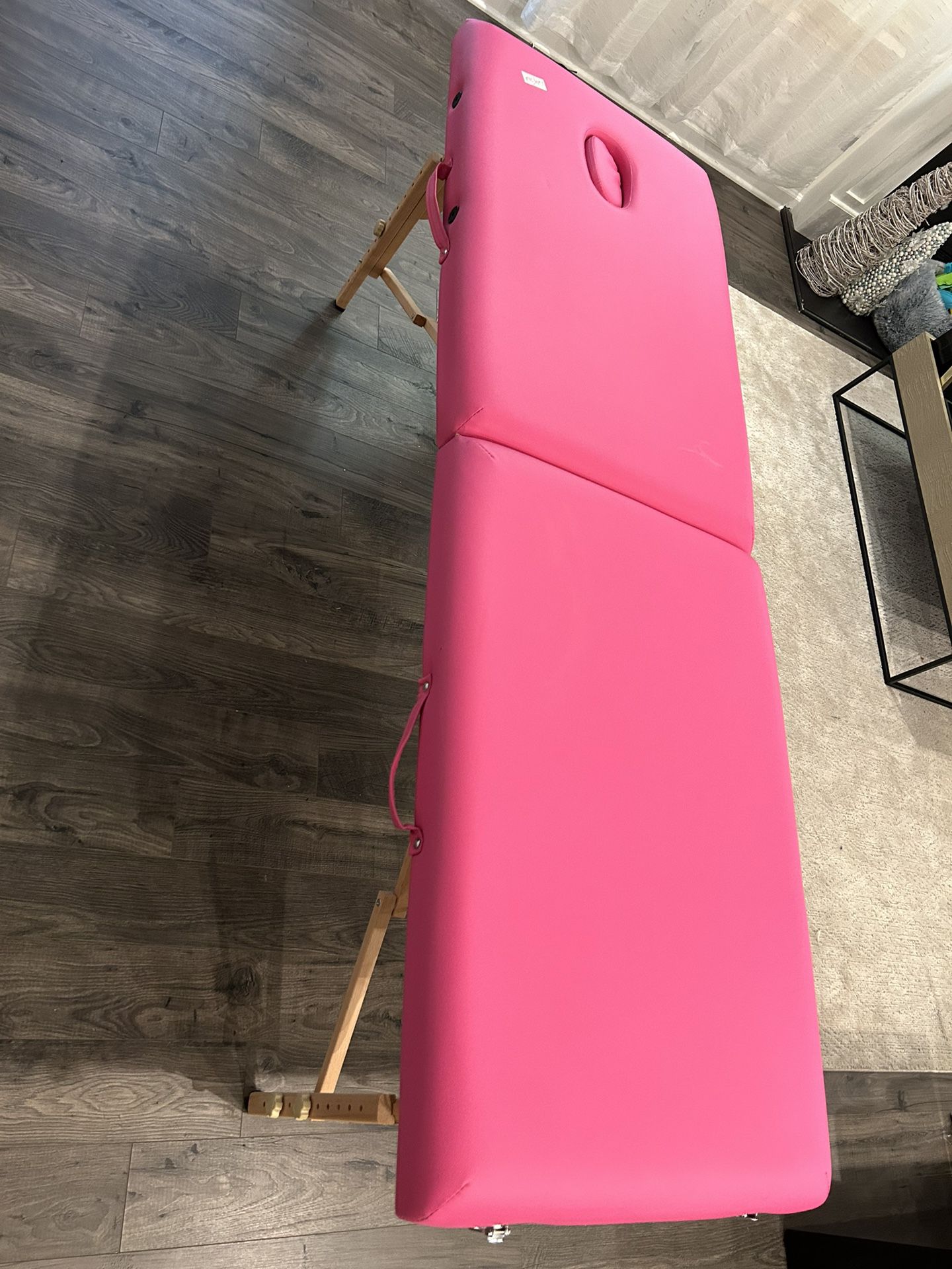 Pink massage table