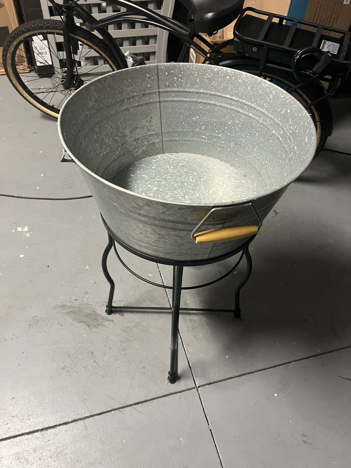 Large Beverage / Ice Tub w/ Stand And Bottle Opener