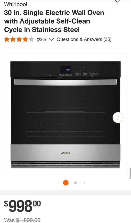 Whirlpool Electric Wall Oven
