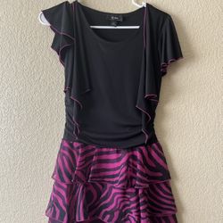 Zebra Print Ruffle Dress