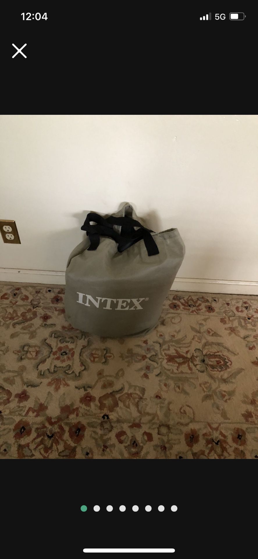 Brand New Intex Air Mattress Built In Pump Double 18” Height Head Rest And A Case 