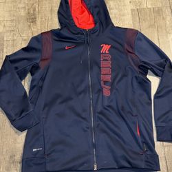 Nike Mens Size XXL DRI-Fit  Full Zip Ole Miss Hoodie Sweatshirt