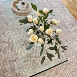 Modern Glass Coffee Table, 43.3" 