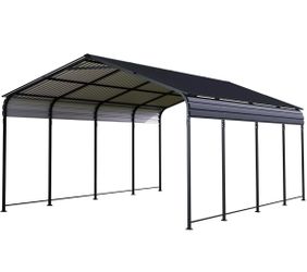 New in Box 12x20 FT Heavy Duty Metal Carport – Galvanized Steel Roof Shelter Outdoor Car Port