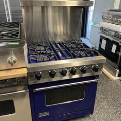 Viking Professional 30” Cobalt Blue Gas Range Stove + Backsplash