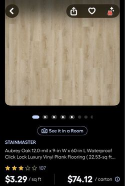 Stainmaster Aubrey Oak XL LVP 991 Sq Ft Available