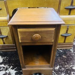 Vintage Art Deco Waterfall Nightstand / End Table
