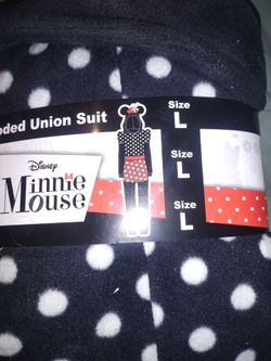 Disney Minnie Mouse Hooded Union Suit Size L